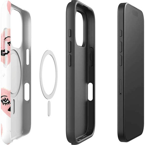 Bouffants and Broken Hearts Winking Hearts iPhone 16 Pro Magsafe Impact Case